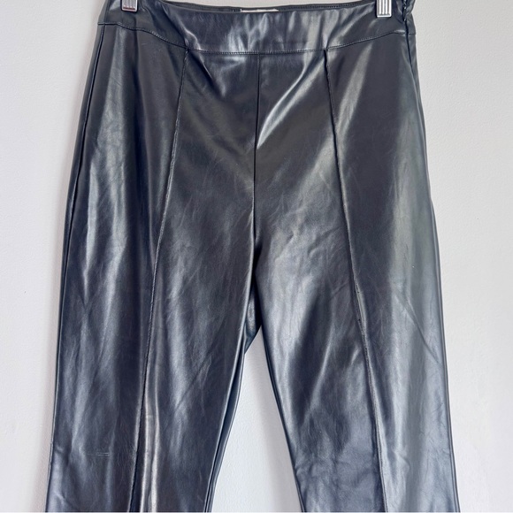 Princess Polly Braden Faux Leather High Waisted Black Flare Pants Size 6 - Picture 5 of 8
